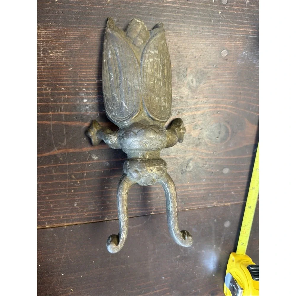 Vintage Brass Beetle Boot Jack Shoe Remover Heavy Cast Metal Insect Doorstop